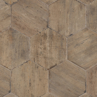 Retro Hex Porcelain Floor and Wall Tile, Terra
