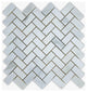 Calacatta Polished 1x2 Herringbone Marble Mosaic