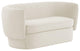 Isabella Cream Velvet Loveseat, Cream