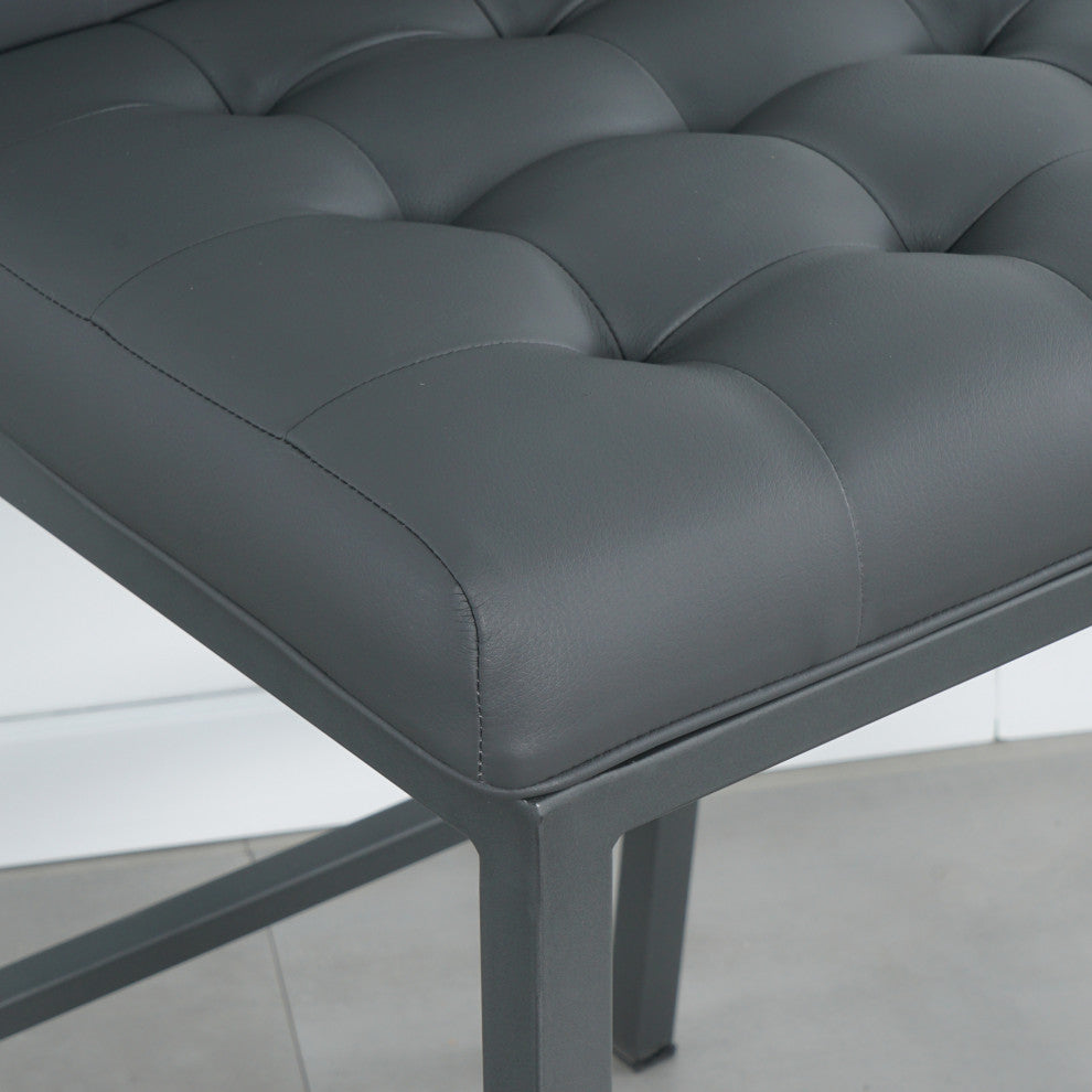 2-set Foam Modern Design Dining Chair, Metal Legs, Grey