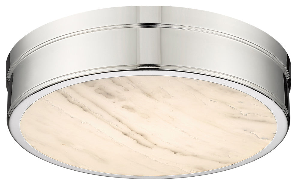 Z-LITE 1-Light Flush Mount, Polished Nickel