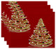 Decorative Holiday Placemat, Set of 4 Geometric, Red