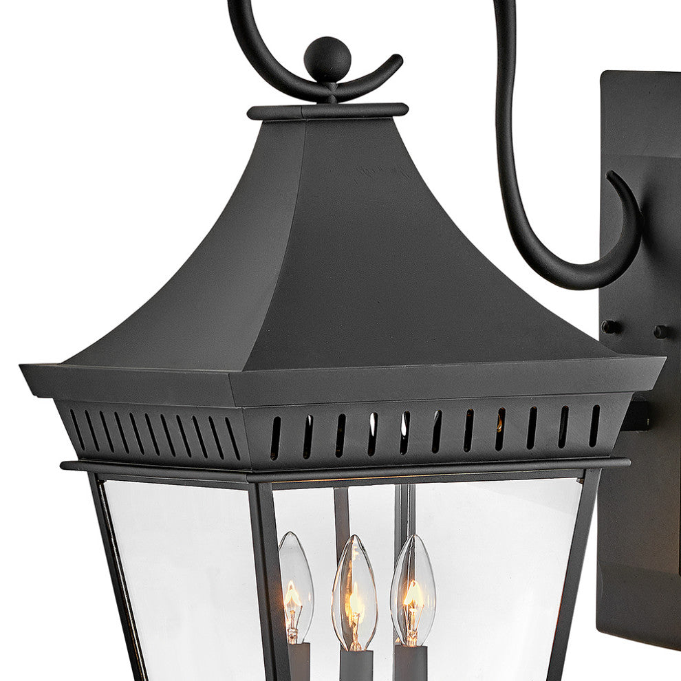 Hinkley Chapel Hill Large Wall Mount Lantern, Museum Black