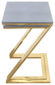 Walter Z-Leg Nesting Tables, Faux Shagreen and Gold Metal, 2 Piece Set