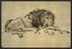 "Lion" Framed Canvas Giclee by Rembrandt Van Rijn, 23x15"