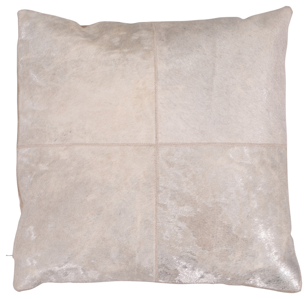 20X20" Leather, Square Patch Decorative Pillow