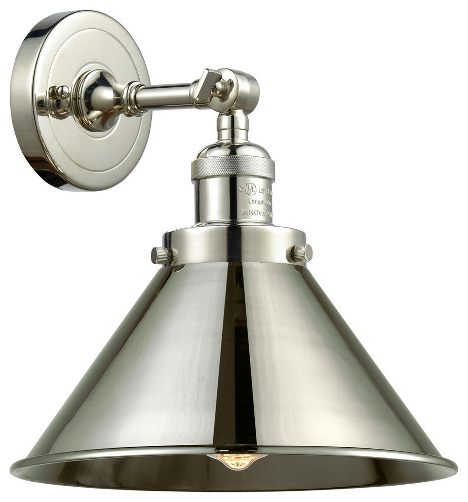 Briarcliff 1-Light Sconce, Polished Nickel