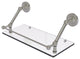 Prestige Regal 18" Floating Glass Shelf with Gallery Rail, Satin Nickel