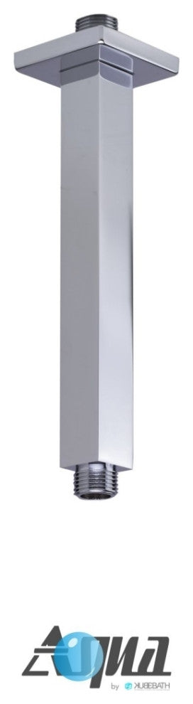 Aqua Piazza Brass Shower Set, 8" Ceiling Mount Square Rain Shower, 4 Body Jets