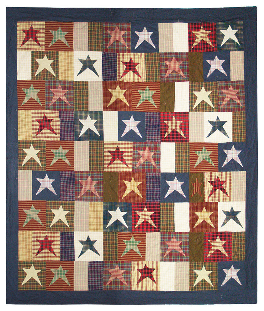 Homespun Stars Quilt Queen 85"X95"