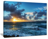 "Sunset at Alghero Under Dramatic Sky" Seashore Canvas Print, 40"x30"