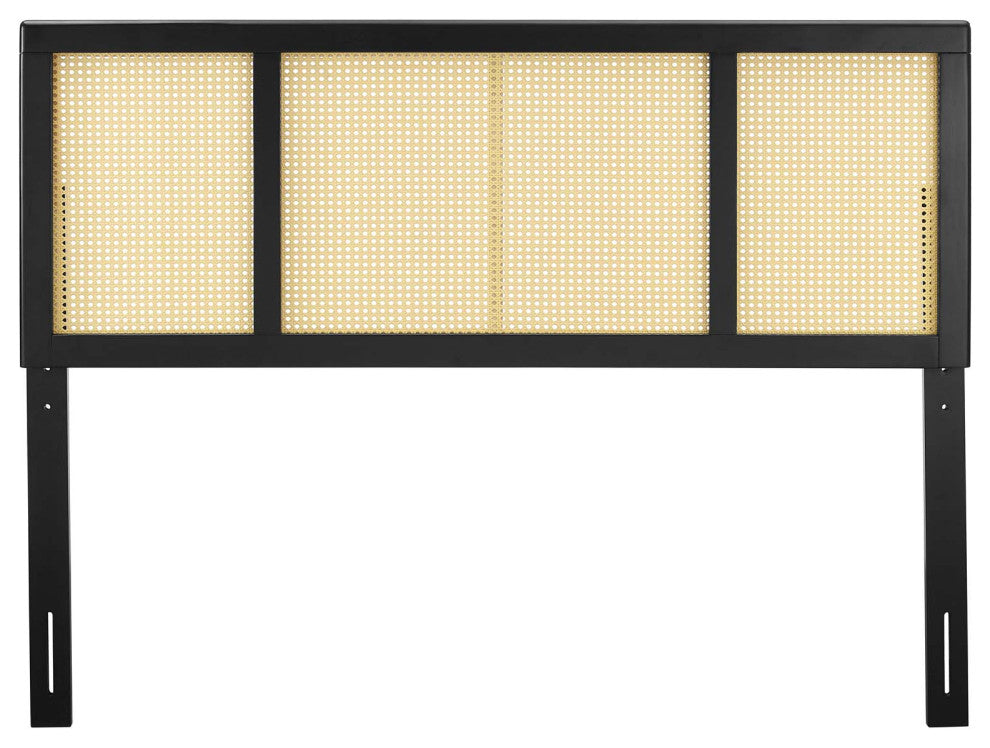 Delmare Cane Queen Headboard Black