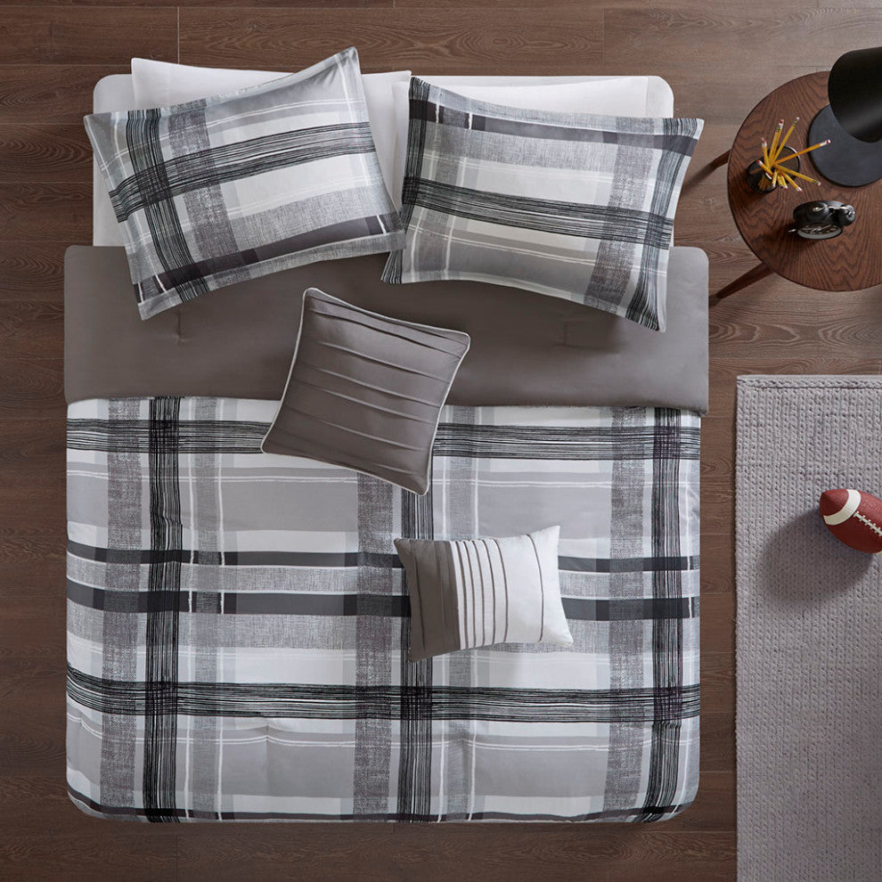 Intelligent Design Rudy Plaid Comforter Set, Black