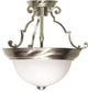 Nuvo 2-Light Incandescent Close-to-Ceiling Light Fixture, Brushed Nickel
