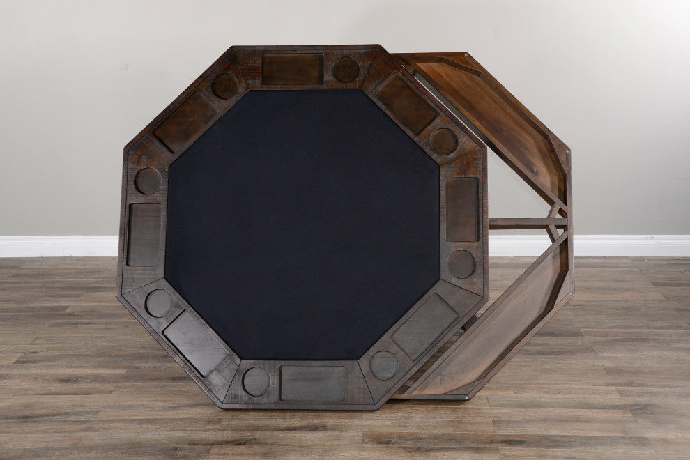 Sunny Designs Homestead Transitional Wood Game & Dining Table in Tobacco Leaf