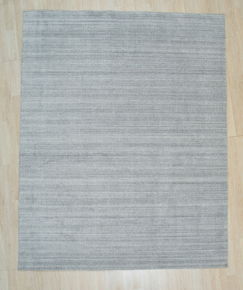 Handloomed Wool Blue Contemporary Transitional Super Grass Rug, 10' X 14'