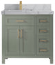 Cambridge 36" Left Offset Bath Vanity in Evergreen 2" Venatino Quartz