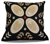 Decorative Holiday Pillow Geometric Print, Black, 18"x18"