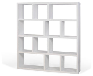 Berlin 4 Levels Bookcase, 150 cm., Pure White
