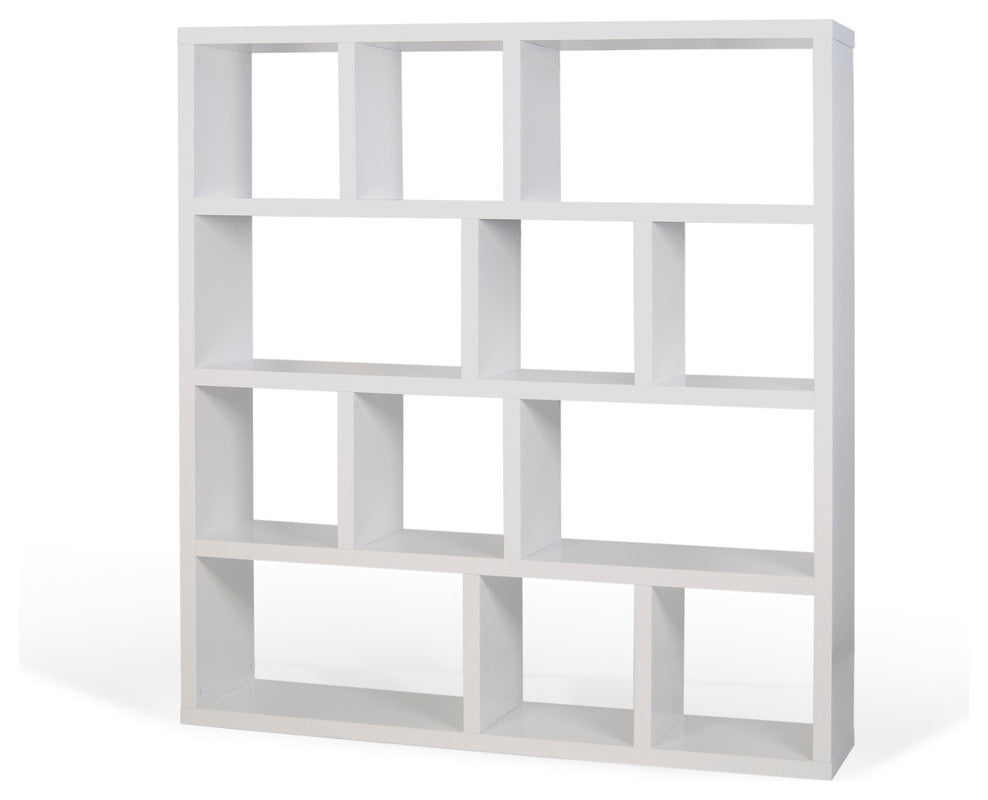 Berlin 4 Levels Bookcase, 150 cm., Pure White