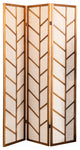 Benzara BM242728 3 Panel Screen, Jute Linen Fabric and Wooden Frame, Brown/Beige