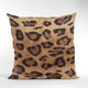 Plutus Brown Jaguar Faux Fur Luxury Throw Pillow, Brown, 26" x 26"