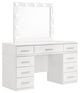 Coaster Felicity 9-drawer Wood Vanity Desk with Lighted Mirror Glossy White
