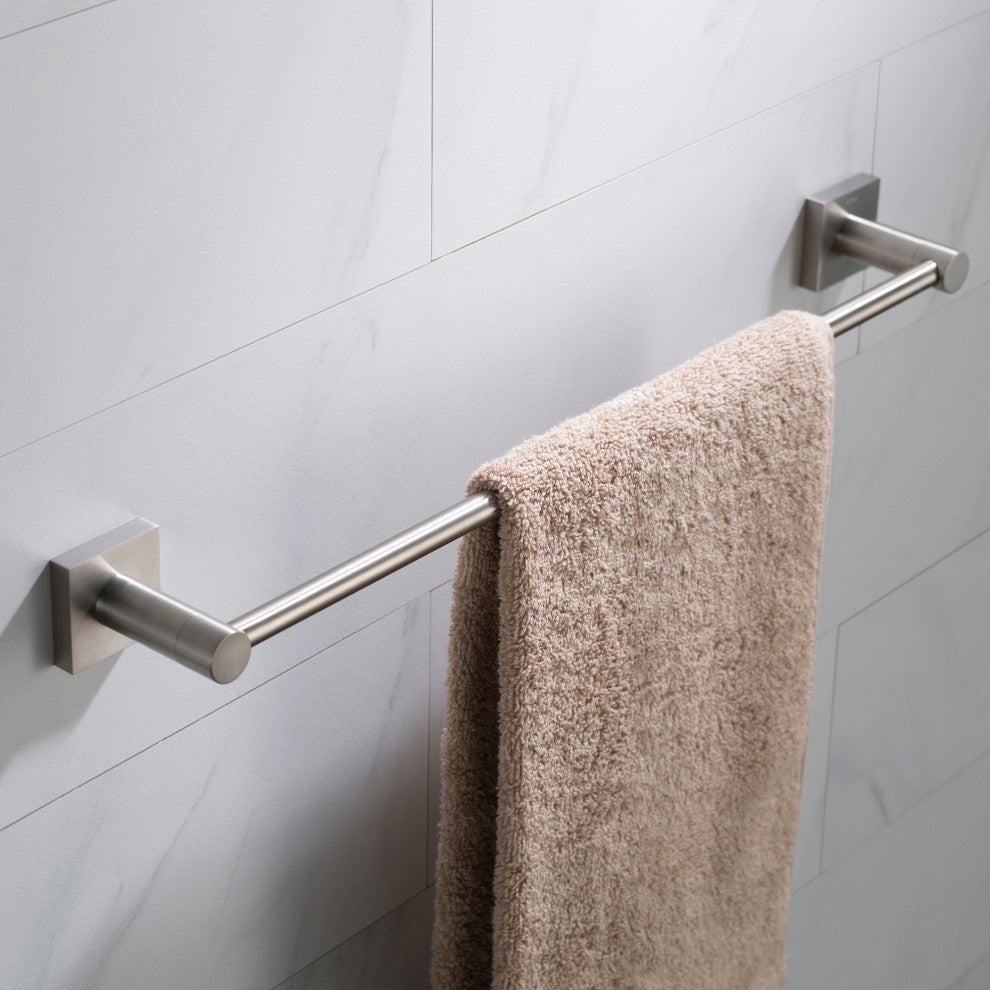 Ventus Bathroom 18" Towel Bar, Brushed Nickel
