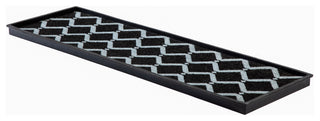 46.5"x14"x1.5" Rubber Boot Tray With Black/Ivory Diamond Coir Insert