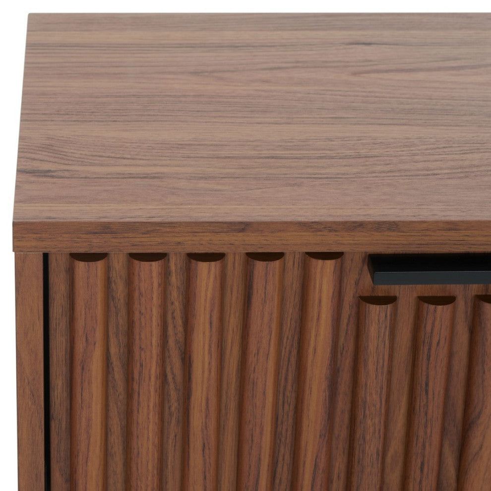 Safavieh Lylia 2 Drawer Nightstand, Walnut/Black