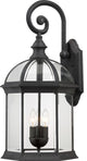 Traditional Boxwood 3 Lgt 26" Outdoor Wall, Textured Black Finish
