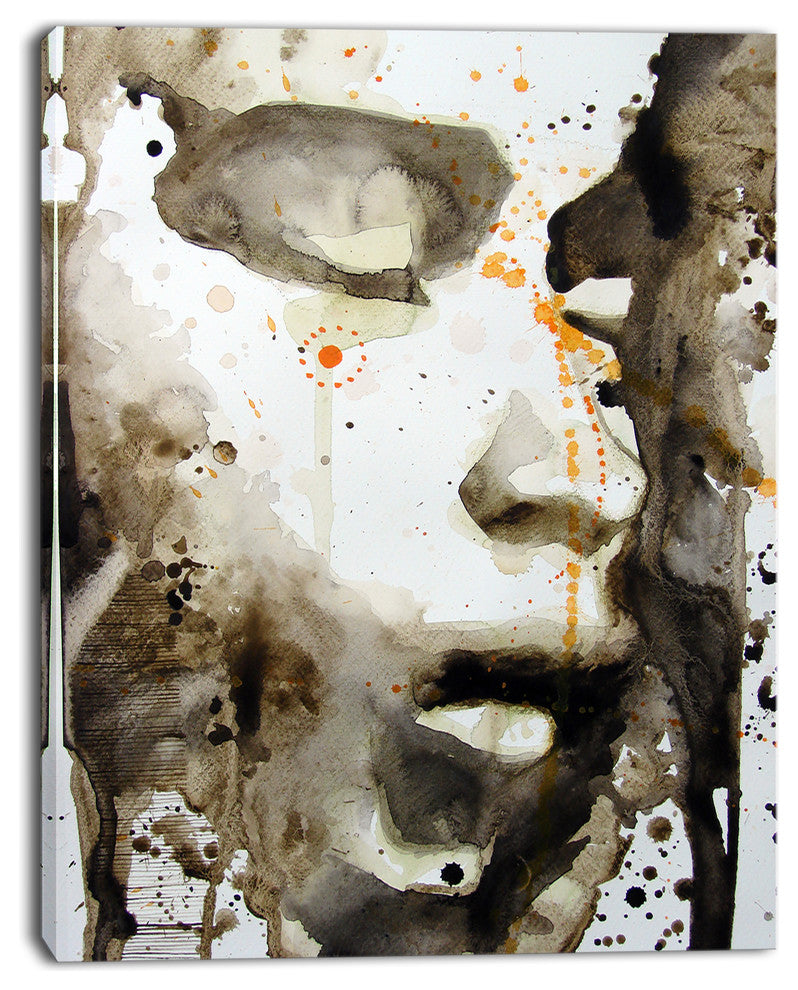 "Brown Illustrated Girl" Canvas Print