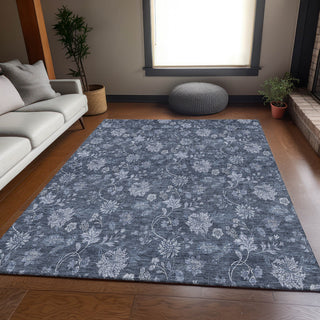 Premium Machine Washable Mayfield AMF680 Blue 5' x 7'6" Rug