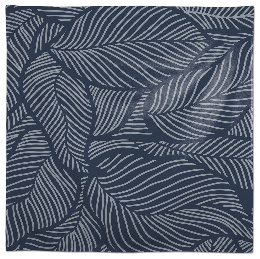 Dense Leaves Blue 4 58x58 Tablecloth