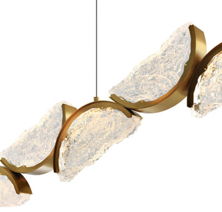 Moon Integrated LED Chandelier, Brass, 54 Inches