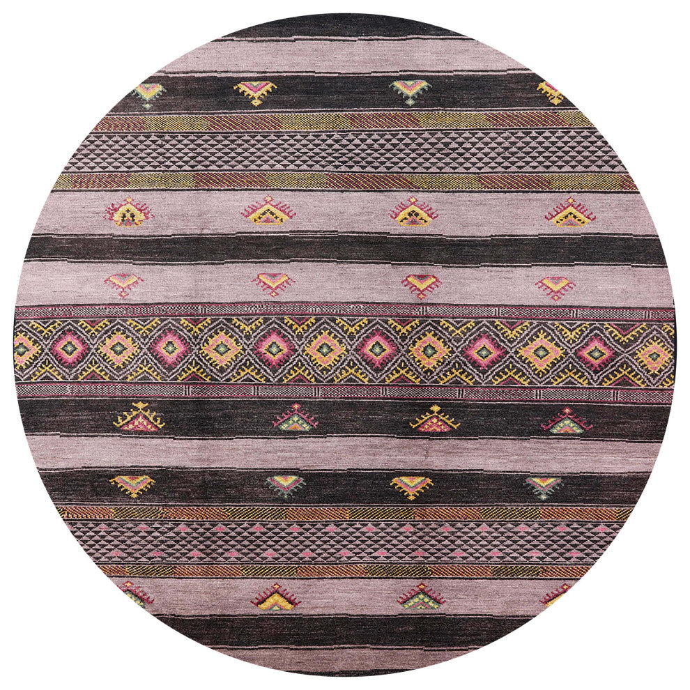 Ahgly Company Indoor Round Mid-Century Modern Area Rugs, 4' Round