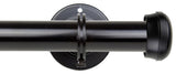Cillo Ceiling 1" Curtain Rod/Room Divider, Black, 48-84"