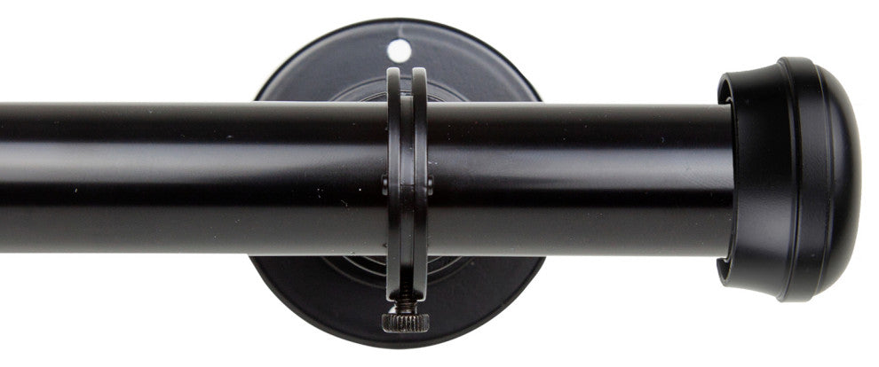 Cillo Ceiling 1" Curtain Rod/Room Divider, Black, 48-84"