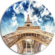 Beautiful View Of Paris Eiffel Tower Under Clouds, Disc Wall Art, 23"