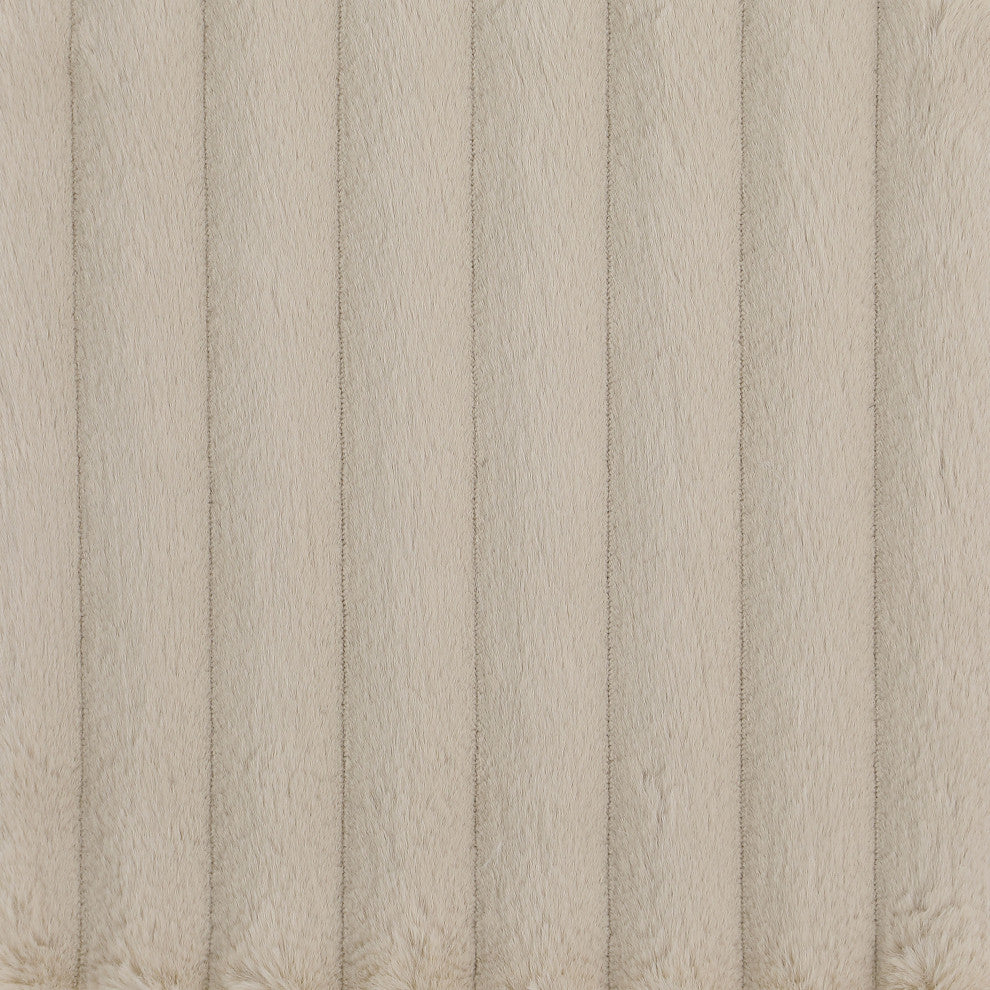 Ellorie Upholstered Channel Back Curved Sofa Beige