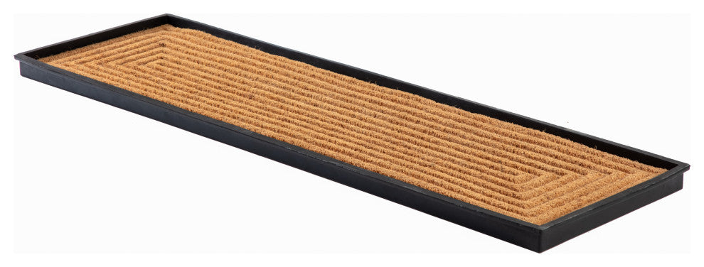 46.5"x14"x1.5" Rubber Boot Tray With Rectangle Embossed Coir Insert