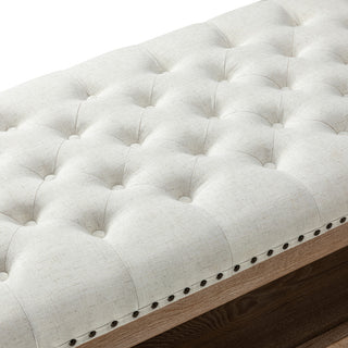 Jordan Upholstered Storage Ottoman, Ivory