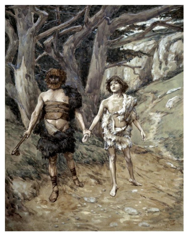 "Cain Leadeth Abel To Death" Digital Paper Print by James Tissot, 19"x24"