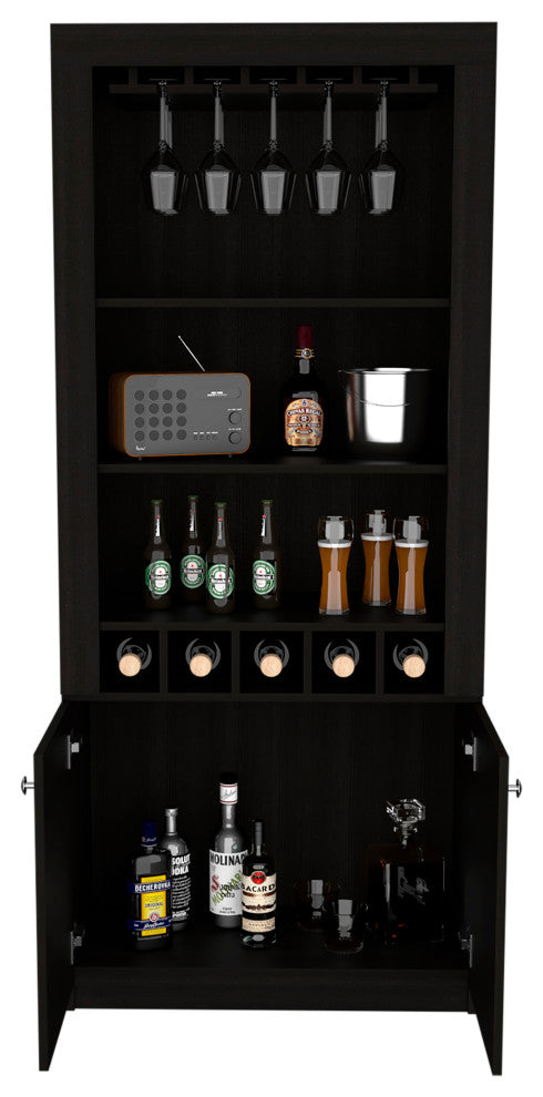 Dakota Bar Cabinet, Black Wengue