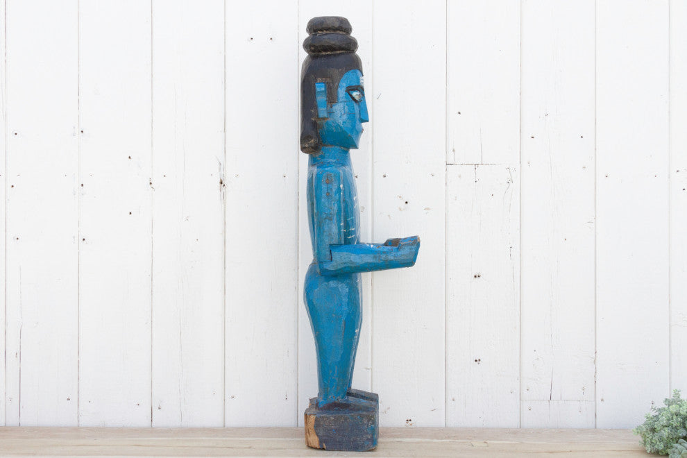 Antique Blue Ceremonial Shiva Statue