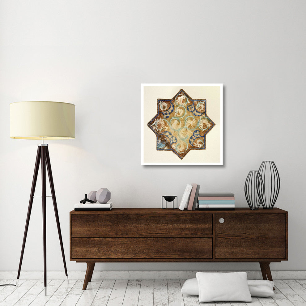 "Star Tile with Animal Motifs" Print 13th Century Persian Artisan, 32"x32"