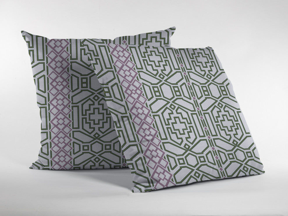 20" White Bird Maze Zippered Throw Pillow