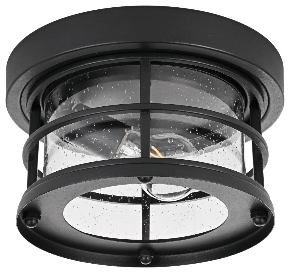 Home Living 10" Outdoor Flush Mount, Black