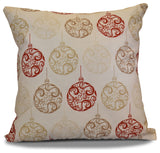Decorative Holiday Pillow Geometric Print, Red, 20"x20"