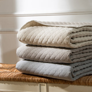 Anna Diamond Quilted Coverlet, Twin, Taupe, 1 Piece